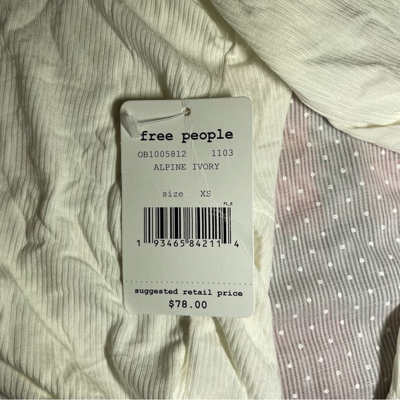 Free people shimmy shake top ivory, NWT, size xs - Picture 4 of 4